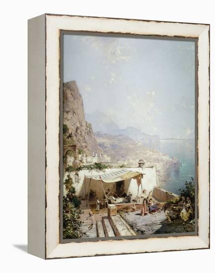 Amalfi - Gulf of Salerno; Amalfi - Golfe De Salerne-Franz Richard Unterberger-Framed Premier Image Canvas