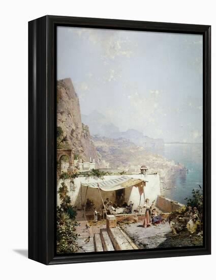 Amalfi - Gulf of Salerno; Amalfi - Golfe De Salerne-Franz Richard Unterberger-Framed Premier Image Canvas