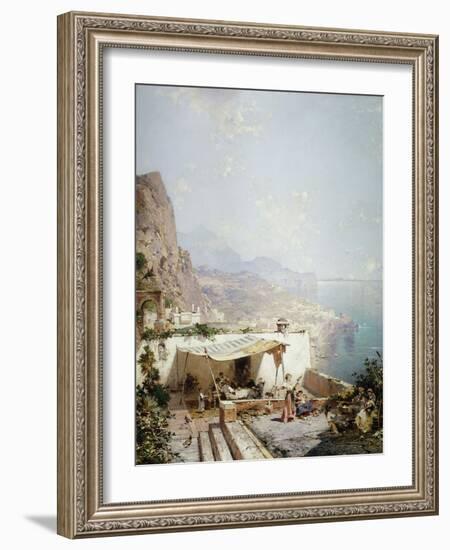 Amalfi - Gulf of Salerno; Amalfi - Golfe De Salerne-Franz Richard Unterberger-Framed Giclee Print