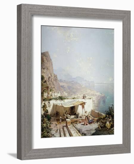 Amalfi - Gulf of Salerno; Amalfi - Golfe De Salerne-Franz Richard Unterberger-Framed Giclee Print