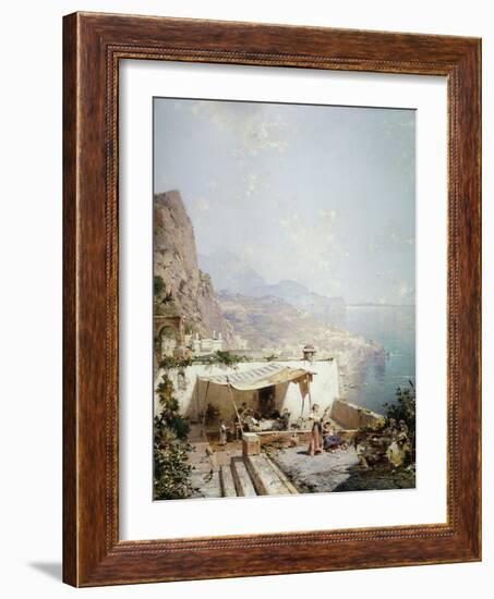 Amalfi - Gulf of Salerno; Amalfi - Golfe De Salerne-Franz Richard Unterberger-Framed Giclee Print