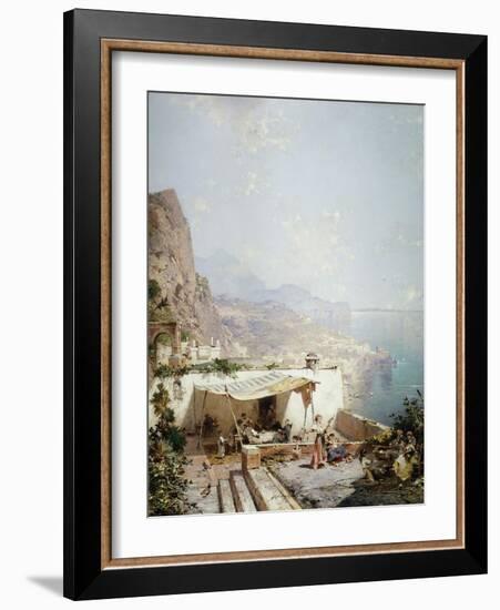 Amalfi - Gulf of Salerno; Amalfi - Golfe De Salerne-Franz Richard Unterberger-Framed Giclee Print