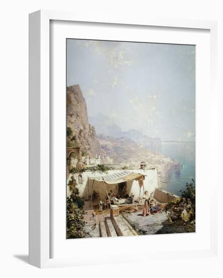 Amalfi - Gulf of Salerno; Amalfi - Golfe De Salerne-Franz Richard Unterberger-Framed Giclee Print