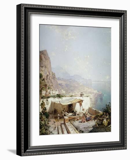 Amalfi - Gulf of Salerno; Amalfi - Golfe De Salerne-Franz Richard Unterberger-Framed Giclee Print