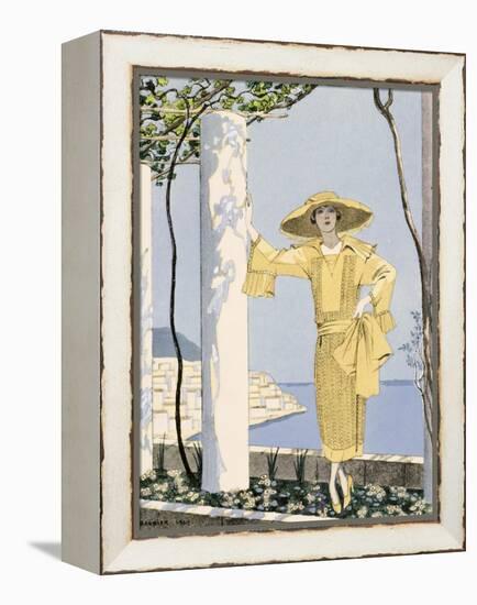 Amalfi, Illustration of a Woman in a Yellow Dress by Worth, 1922-Georges Barbier-Framed Premier Image Canvas