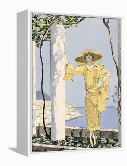 Amalfi, Illustration of a Woman in a Yellow Dress by Worth, 1922-Georges Barbier-Framed Premier Image Canvas