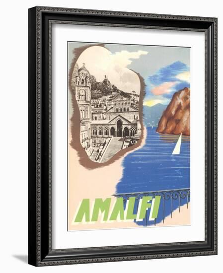 Amalfi, Travel Poster-null-Framed Art Print