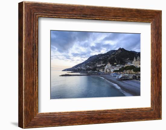 Amalfi Waterfront at Dusk, Costiera Amalfitana (Amalfi Coast), Campania, Italy-Eleanor Scriven-Framed Photographic Print