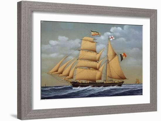 Amalia, Brig Schooner, Italy, 19th Century-null-Framed Giclee Print