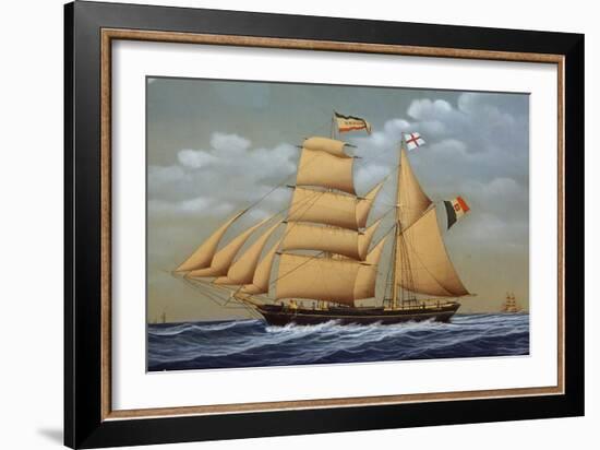 Amalia, Brig Schooner, Italy, 19th Century-null-Framed Giclee Print