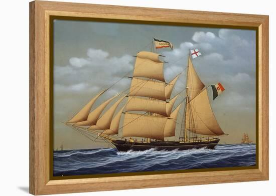 Amalia, Brig Schooner, Italy, 19th Century-null-Framed Premier Image Canvas