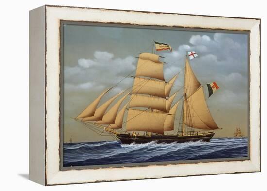 Amalia, Brig Schooner, Italy, 19th Century-null-Framed Premier Image Canvas