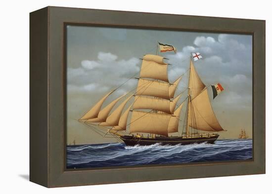 Amalia, Brig Schooner, Italy, 19th Century-null-Framed Premier Image Canvas