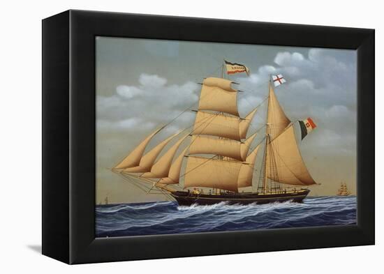 Amalia, Brig Schooner, Italy, 19th Century-null-Framed Premier Image Canvas