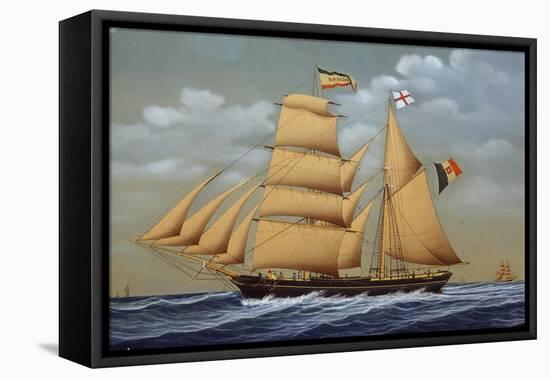 Amalia, Brig Schooner, Italy, 19th Century-null-Framed Premier Image Canvas