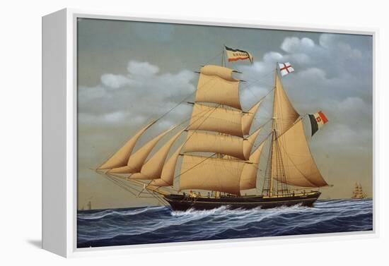 Amalia, Brig Schooner, Italy, 19th Century-null-Framed Premier Image Canvas