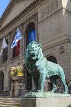 One of Two Bronze Lion Statues Outside the Art Institute of Chicago-Amanda Hall-Photographic Print