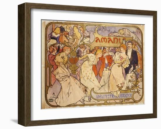 Amants, 1895-Alphonse Mucha-Framed Giclee Print