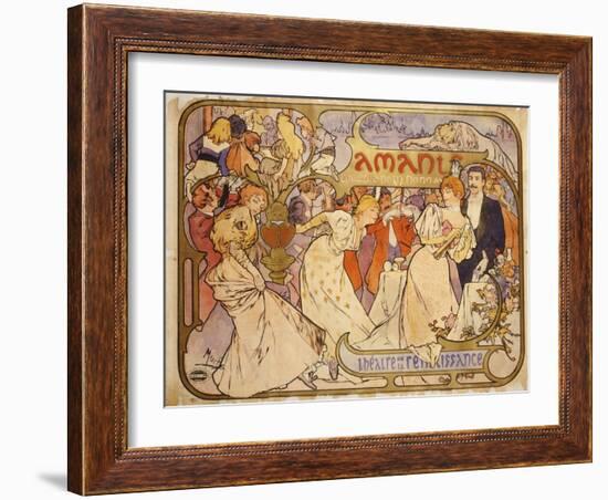 Amants, 1895-Alphonse Mucha-Framed Giclee Print