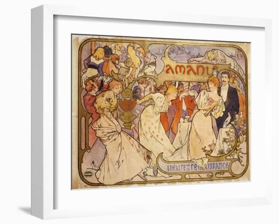 Amants, 1895-Alphonse Mucha-Framed Giclee Print