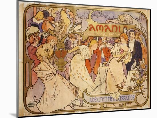 Amants, 1895-Alphonse Mucha-Mounted Giclee Print