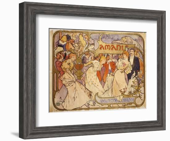 Amants, 1895-Alphonse Mucha-Framed Giclee Print