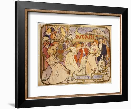 Amants, 1895-Alphonse Mucha-Framed Giclee Print