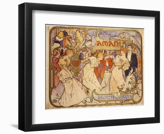 Amants, 1895-Alphonse Mucha-Framed Giclee Print