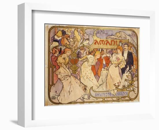 Amants, 1895-Alphonse Mucha-Framed Giclee Print