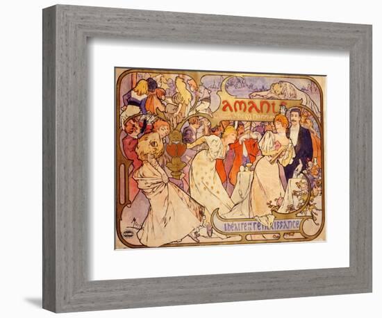 Amants, 1895-Alphonse Mucha-Framed Giclee Print