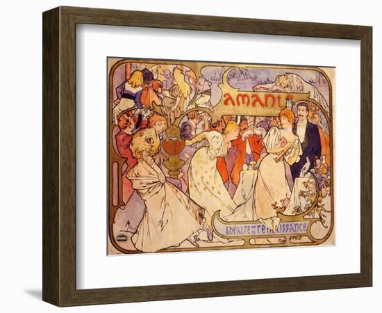 Amants, 1895-Alphonse Mucha-Framed Giclee Print