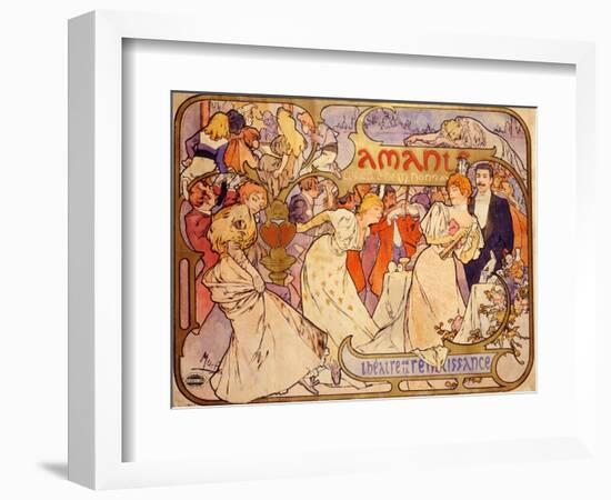 Amants, 1895-Alphonse Mucha-Framed Giclee Print