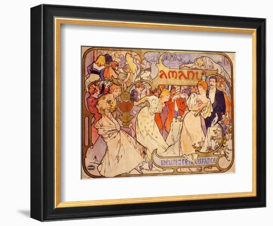 Amants, 1895-Alphonse Mucha-Framed Giclee Print