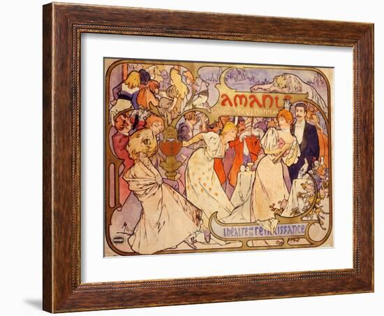 Amants, 1895-Alphonse Mucha-Framed Giclee Print