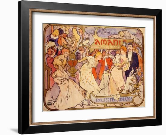 Amants, 1895-Alphonse Mucha-Framed Giclee Print