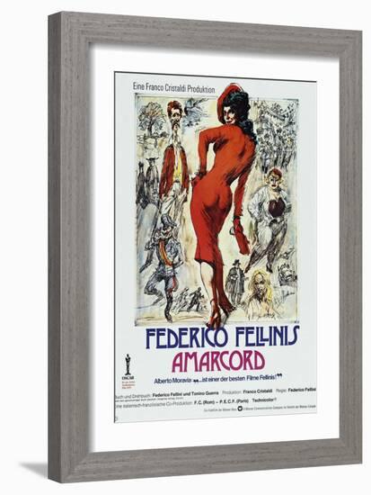 Amarcord, German poster, 1973-null-Framed Premium Giclee Print