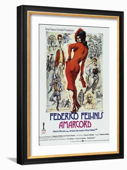 Amarcord, German poster, 1973-null-Framed Premium Giclee Print