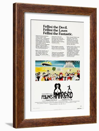 Amarcord, US poster, 1973-null-Framed Premium Giclee Print