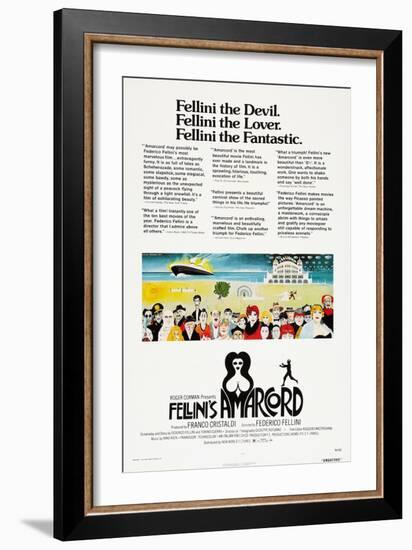 Amarcord, US poster, 1973-null-Framed Premium Giclee Print