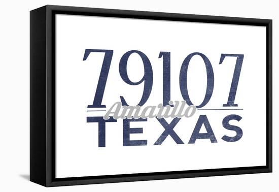 Amarillo, Texas - 79107 Zip Code (Blue)-Lantern Press-Framed Stretched Canvas