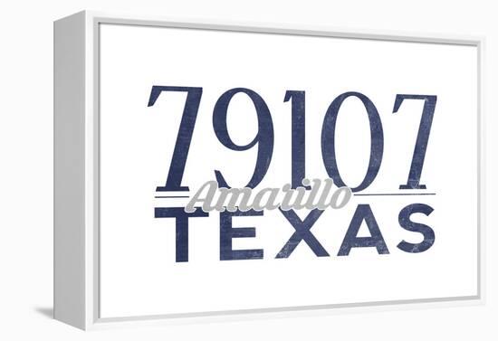 Amarillo, Texas - 79107 Zip Code (Blue)-Lantern Press-Framed Stretched Canvas