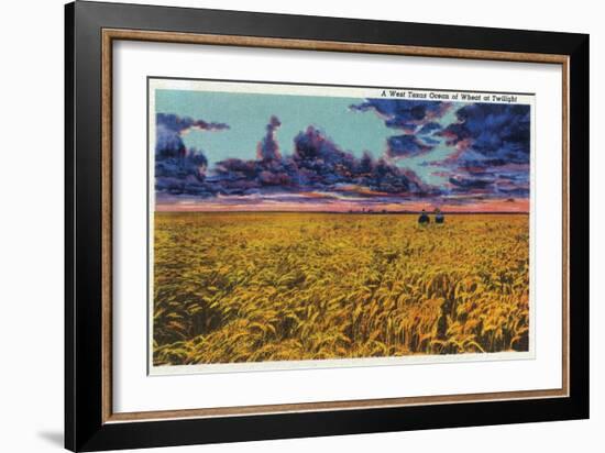 Amarillo, Texas - View of a Field of Wheat at Twilight, c.1935-Lantern Press-Framed Art Print