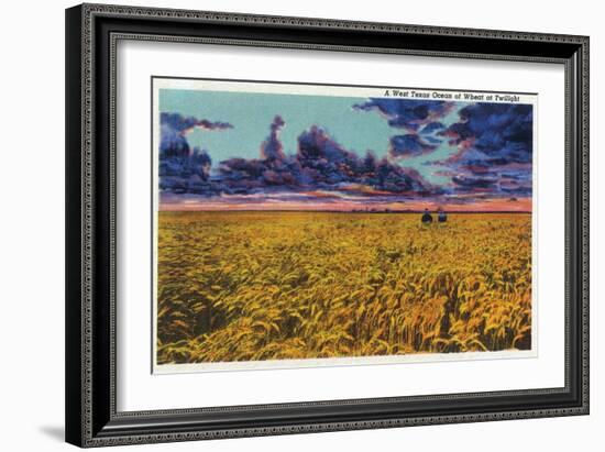 Amarillo, Texas - View of a Field of Wheat at Twilight, c.1935-Lantern Press-Framed Art Print