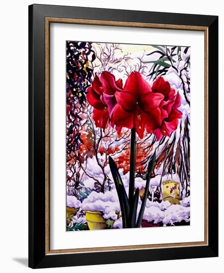 Amaryllis by Snow Window-Christopher Ryland-Framed Giclee Print