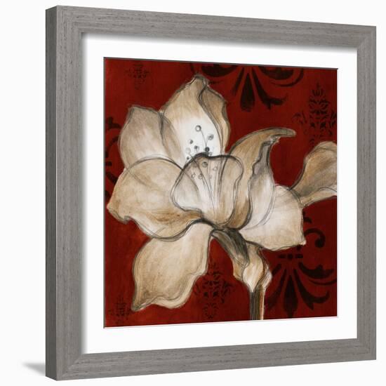 Amaryllis on Red II-Lanie Loreth-Framed Premium Giclee Print