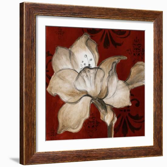 Amaryllis on Red II-Lanie Loreth-Framed Premium Giclee Print