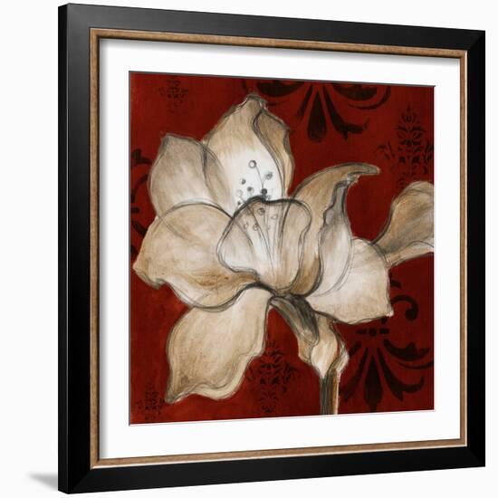 Amaryllis on Red II-Lanie Loreth-Framed Premium Giclee Print