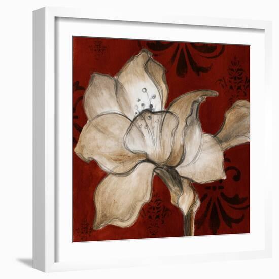 Amaryllis on Red II-Lanie Loreth-Framed Premium Giclee Print