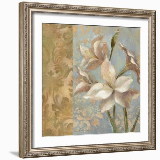 Amaryllis on Soft Blue-Silvia Vassileva-Framed Art Print