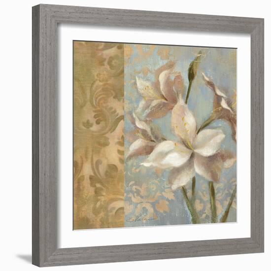 Amaryllis on Soft Blue-Silvia Vassileva-Framed Art Print